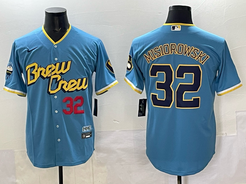 Men Milwaukee Brewers #32 Misiorowski blue Nike MLB 2025 jersey 002->atlanta braves->MLB Jersey